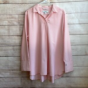 NEW WITH TAGS COOLIBAR PALMARIA TRAVEL TUNIC IN PINK AND WHITE STRIPES